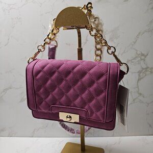 JustFab Plum Purple Quilted Crossbody Handbag NWT